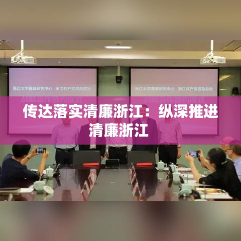 傳達落實清廉浙江：縱深推進清廉浙江 