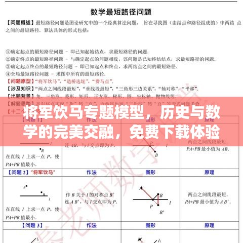 將軍飲馬專題模型，歷史與數(shù)學(xué)的完美交融，免費(fèi)下載體驗(yàn)！